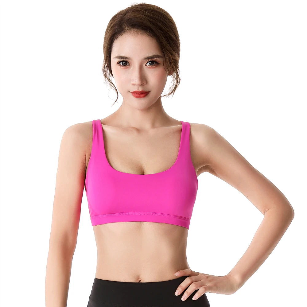 Fitness Sports Bra for Women Push Up Wire free Crisscross back