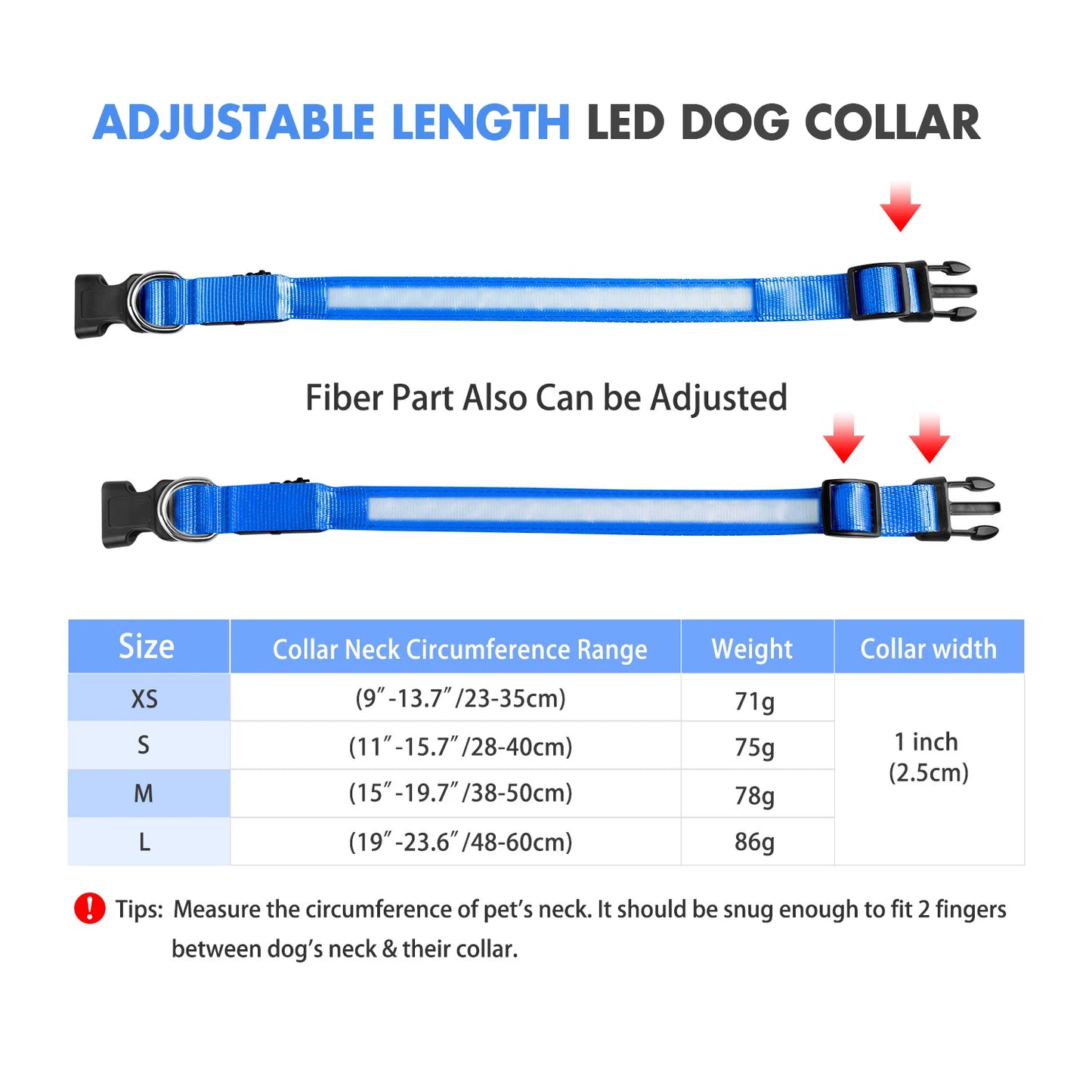 Luminous Dog Collar, Water poof
