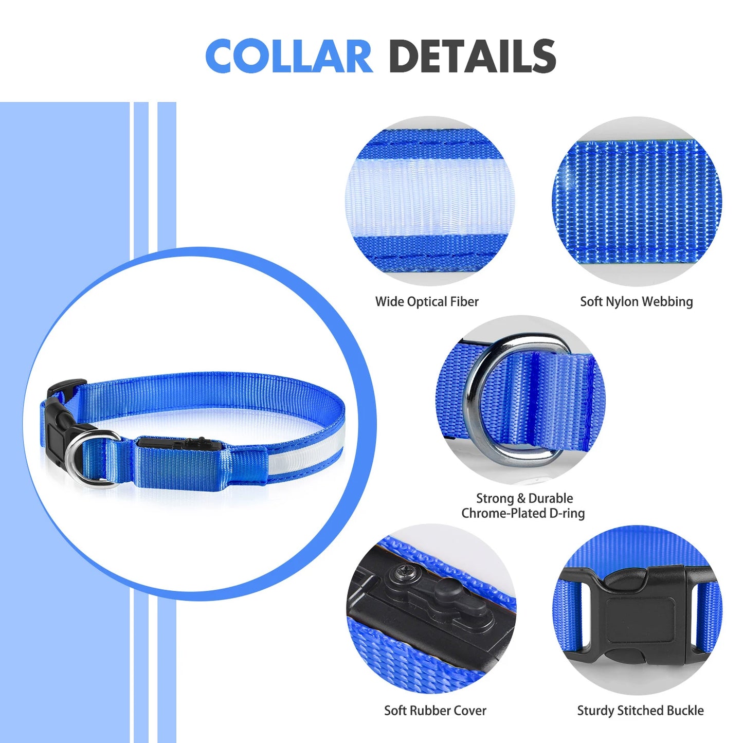 Luminous Dog Collar, Water poof