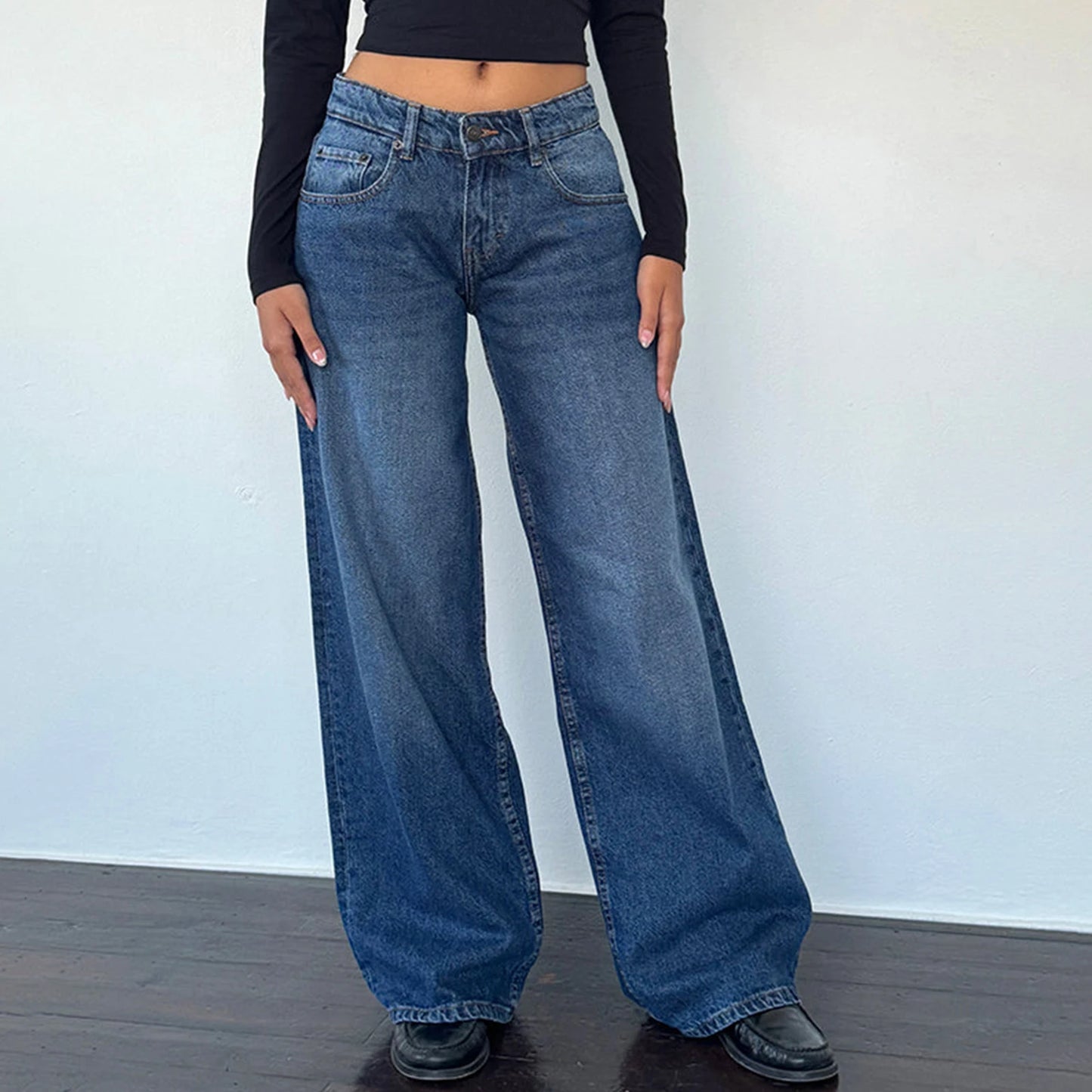 Baggy Jeans for Women Trendy Low Rise Casual Straight Leg Boyfriend Jeans Denim Pants with Pocket