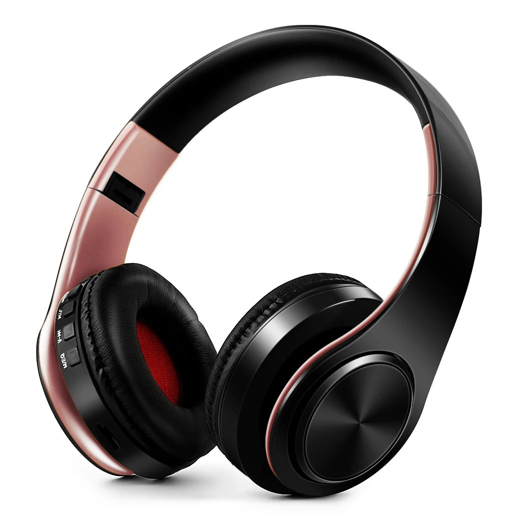 Wireless Bluetooth Headphones Stereo Headset, Overhead Earphone with Mic