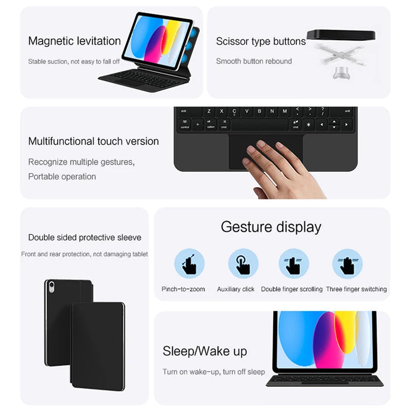 Smart Keyboard Folio For iPad 10 10th Generation 2022 2023 10.9 Inch ipad10 Magnetic Case A2696 A2757 A2777 A3162 Magic Cover