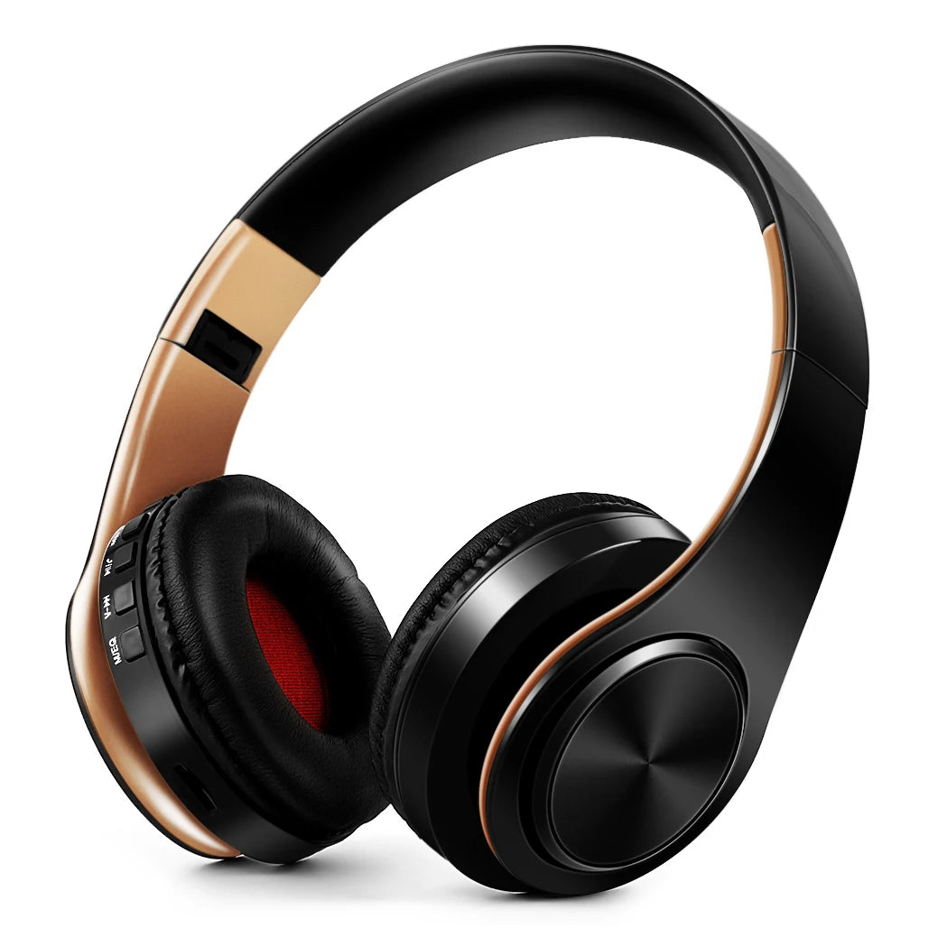 Wireless Bluetooth Headphones Stereo Headset, Overhead Earphone with Mic