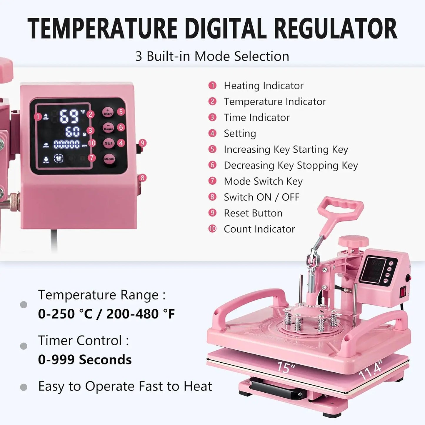 Tumbler Mug Heat Press Machine 11oz-30oz Cup Sublimation Straight Heat Press Transfer Printing for 11-16oz Coffee/Ceramic Mugs