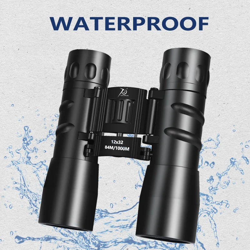 Binocular Telescope 12x32 Professional Remote Folding Mini Telescope BAK4 Hunting Sports Outdoor Camping and Travel