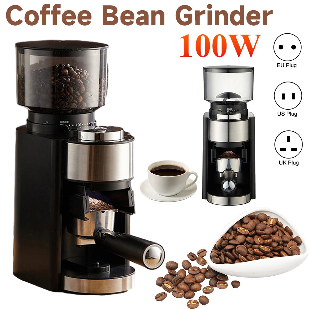 100W Electric Portable Coffee Maker, Bean Grinder Capsule Espresso Machine