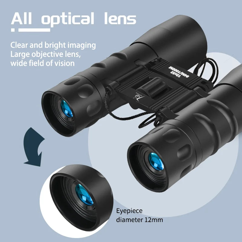 Binocular Telescope 12x32 Professional Remote Folding Mini Telescope BAK4 Hunting Sports Outdoor Camping and Travel