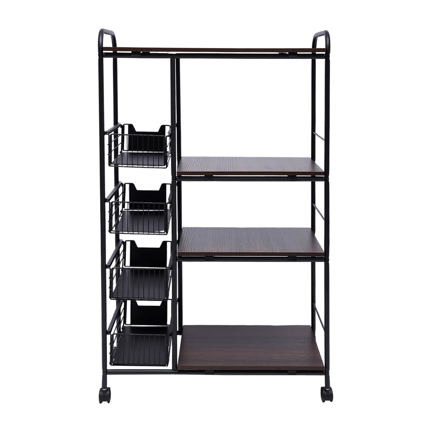 4 Tier Rolling Cart Heavy Duty, Utility Cart with Wheels