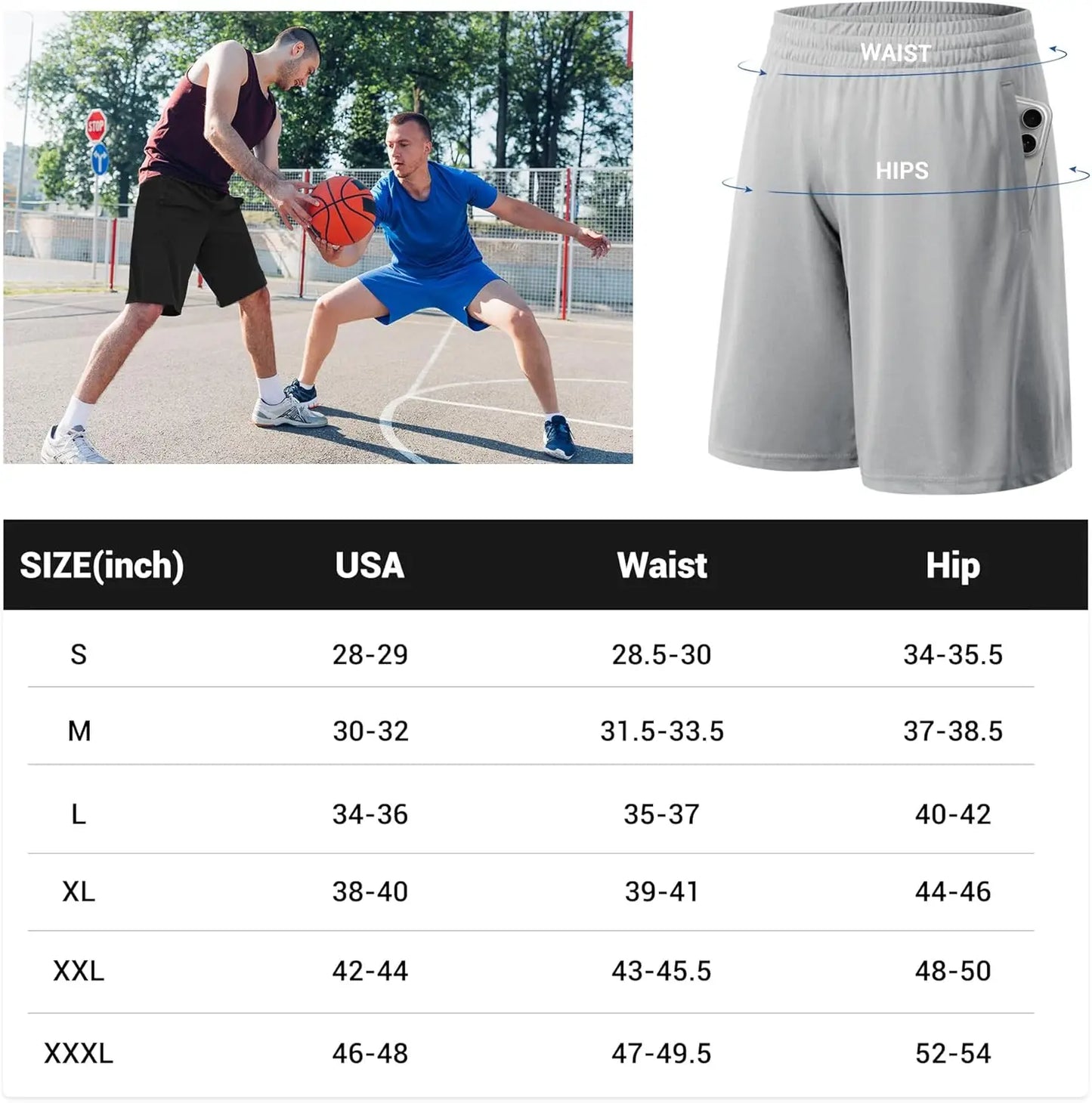 7 Pack Mens Athletic Shorts with Pockets and Elastic Waistband, Quick Dry Shorts for Men