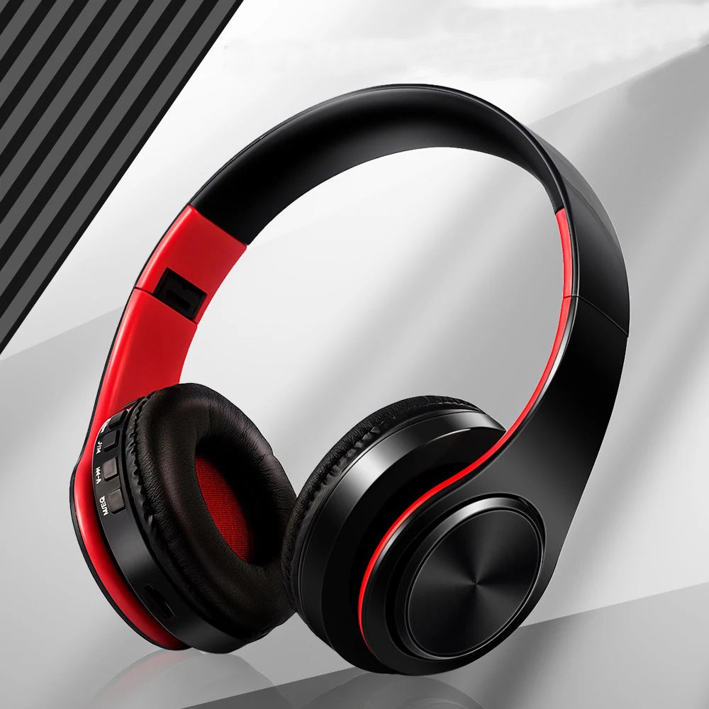 Wireless Bluetooth Headphones Stereo Headset, Overhead Earphone with Mic