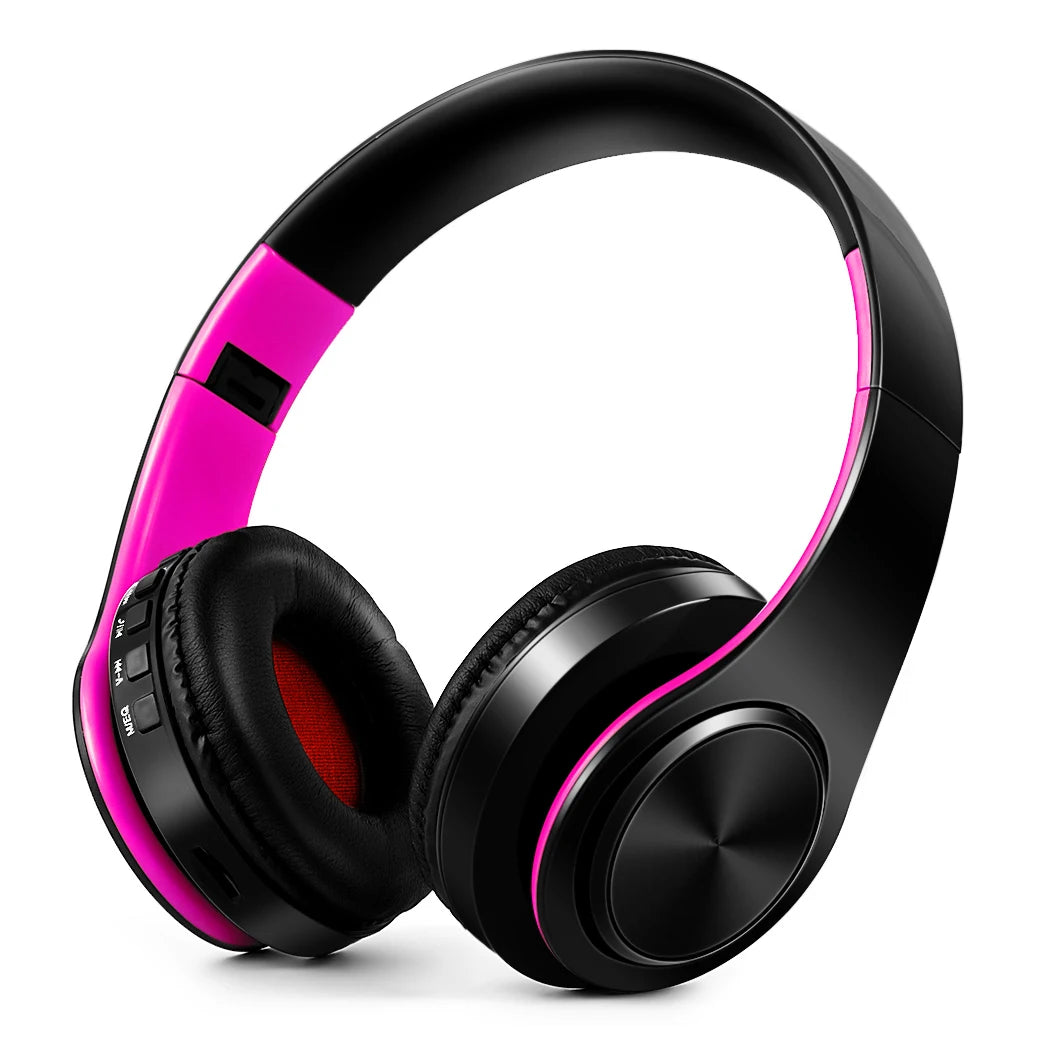 Wireless Bluetooth Headphones Stereo Headset, Overhead Earphone with Mic