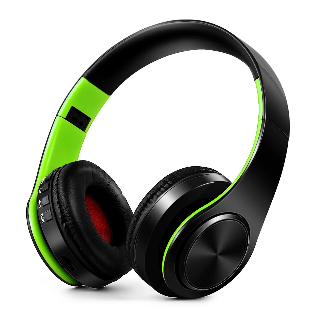 Wireless Bluetooth Headphones Stereo Headset, Overhead Earphone with Mic
