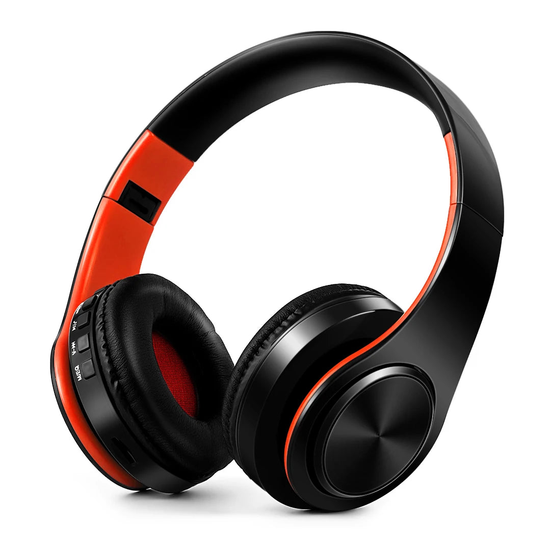 Wireless Bluetooth Headphones Stereo Headset, Overhead Earphone with Mic
