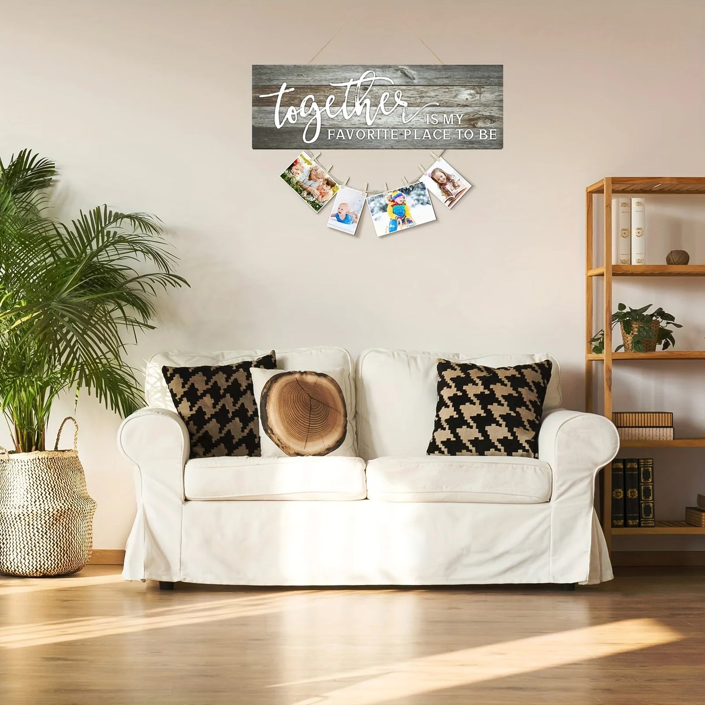 Wood Hanging Photo Holder Sign Family Together Is My Favorite Place Picture Frame