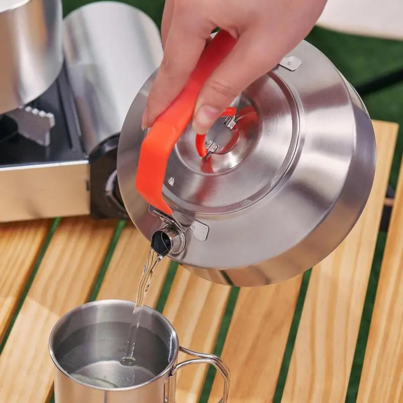 1.1L/1.6L Camping Tea Kettle/ Coffee Pot Stainless Steel Outdoor