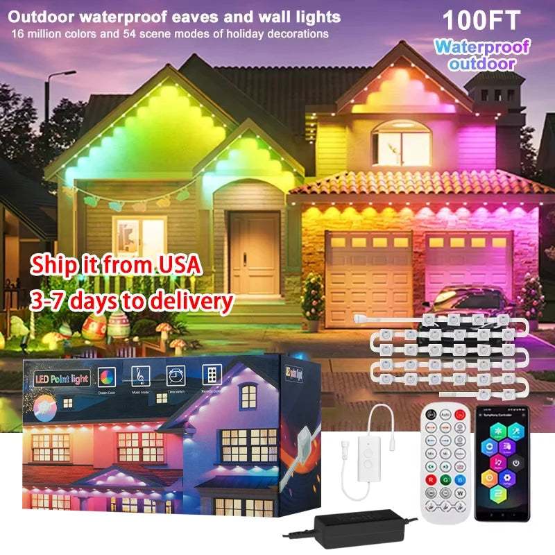 Permanent Outdoor Lights Smart RGBIC Eaves LED Lights