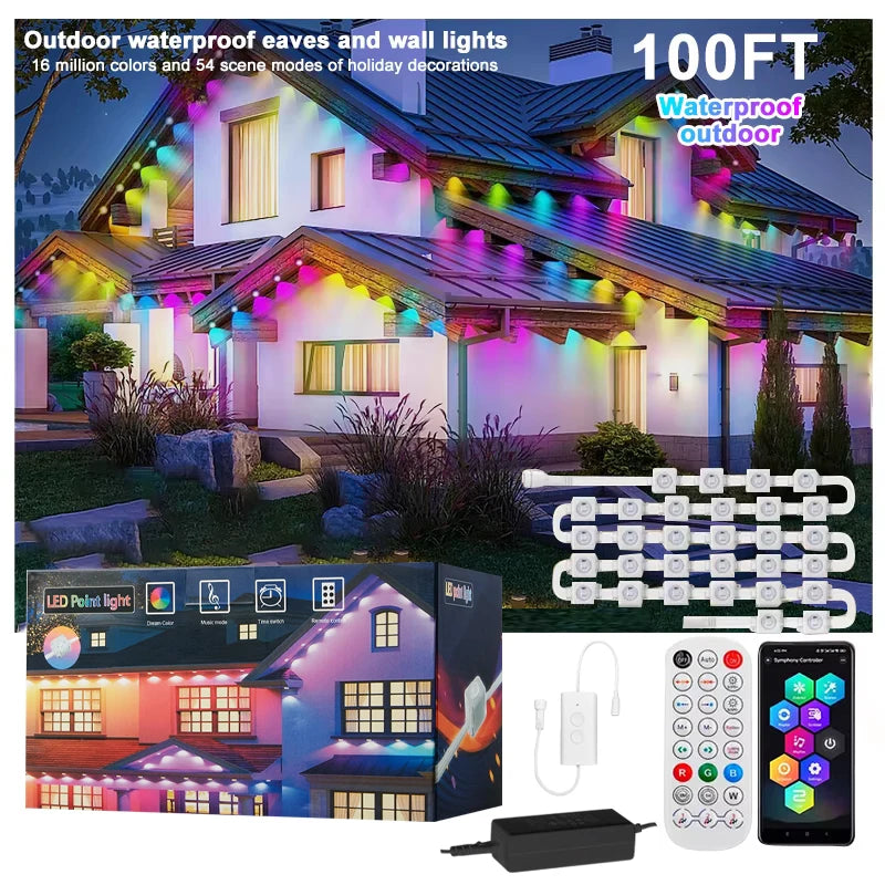 Permanent Outdoor Lights Smart RGBIC Eaves LED Lights