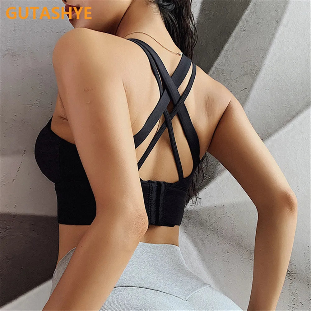 Gym Push Up Women Sports Bra, Back Closure, High Impact Workout