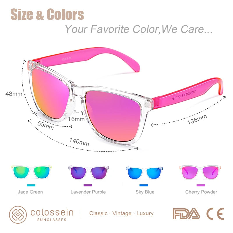 Gradient Colorful Lens Glasses Classic Retro Eyewear Transparent Frame