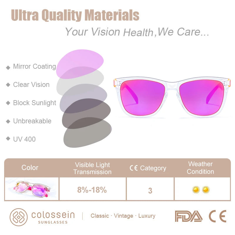 Gradient Colorful Lens Glasses Classic Retro Eyewear Transparent Frame