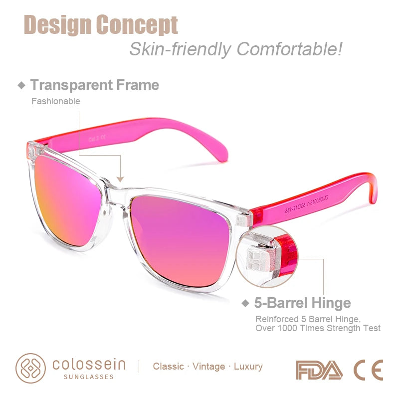 Gradient Colorful Lens Glasses Classic Retro Eyewear Transparent Frame