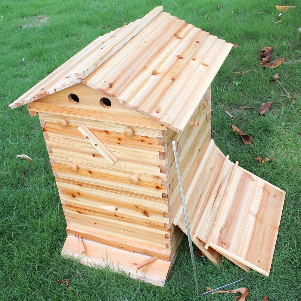 Automatic Wooden Bee Hive House with 7 Nest