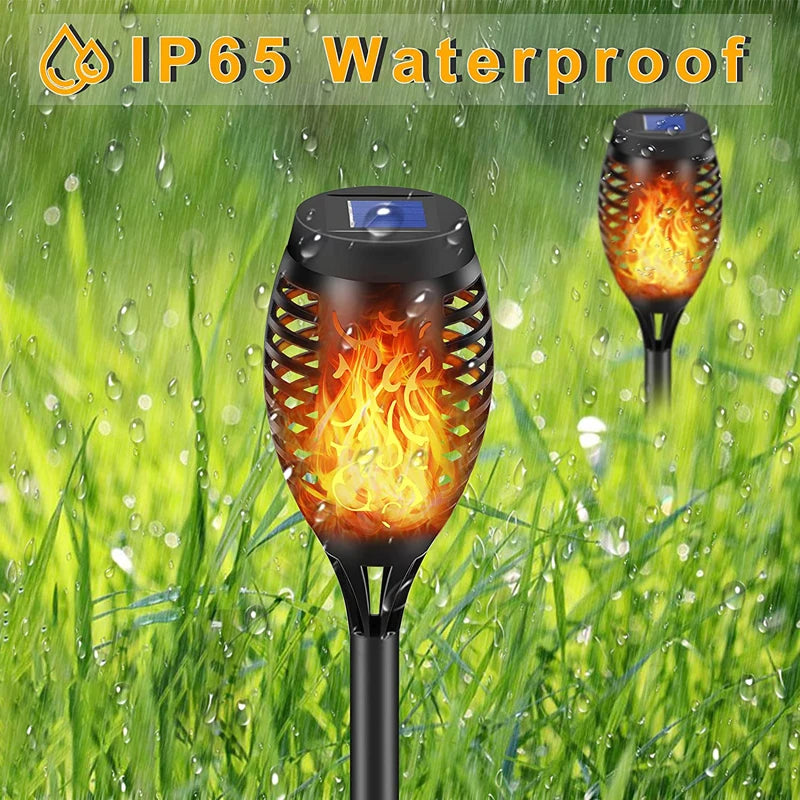 4-16Pcs Solar Flame Torch Lights Optional Flickering Light Waterproof Garden Decoration Outdoor Lawn Path Yard Patio Floor Lamps