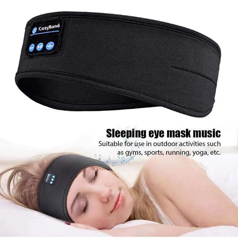 Eye Mask Wireless Bluetooth Earphones, Sports Sleeping Headband Elastic Headset Headband