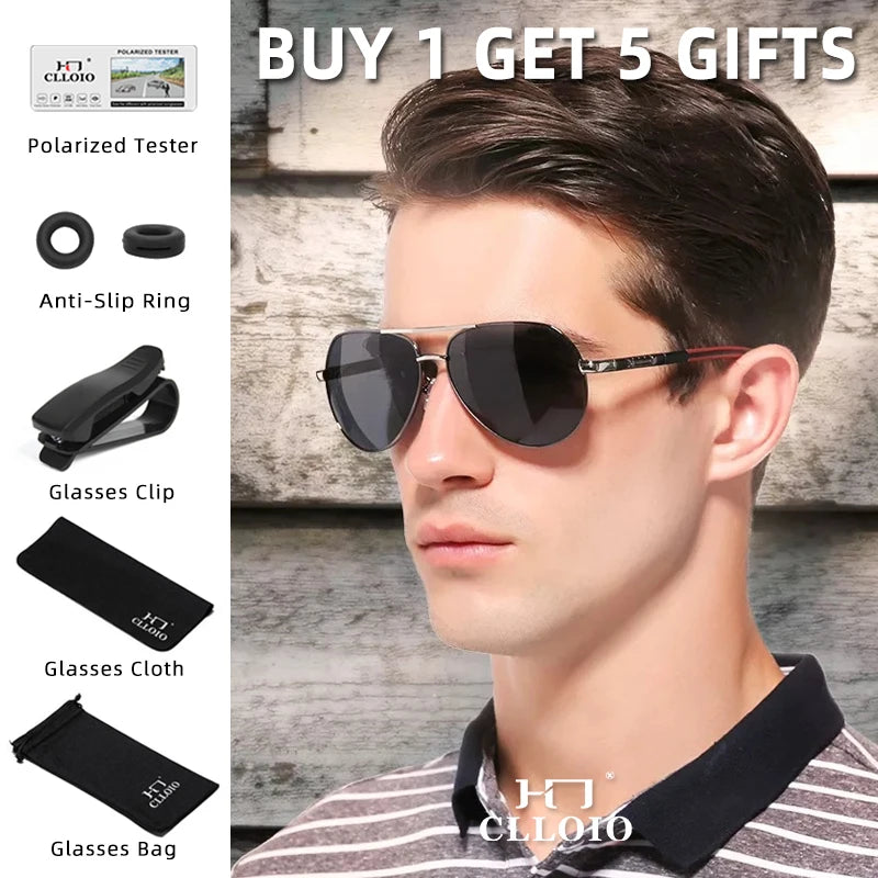 Men Classic Aluminum Polarized Sunglasses