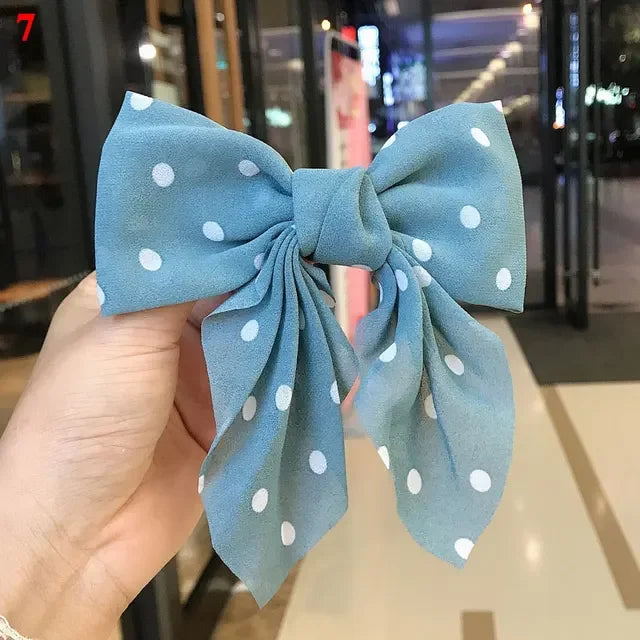 Girls Oversized Bow Knot Hairgrips Linen Barrette Hair Clip Ponytail Women Elegant Headwear Hairpins Red White Accessory