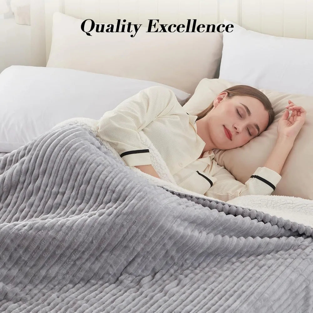 Electric Blanket Queen Size, Soft Flannel Heated Blanket with Dual Control. 10 Heating Settings & 1-12 Hours Auto Shut Off,