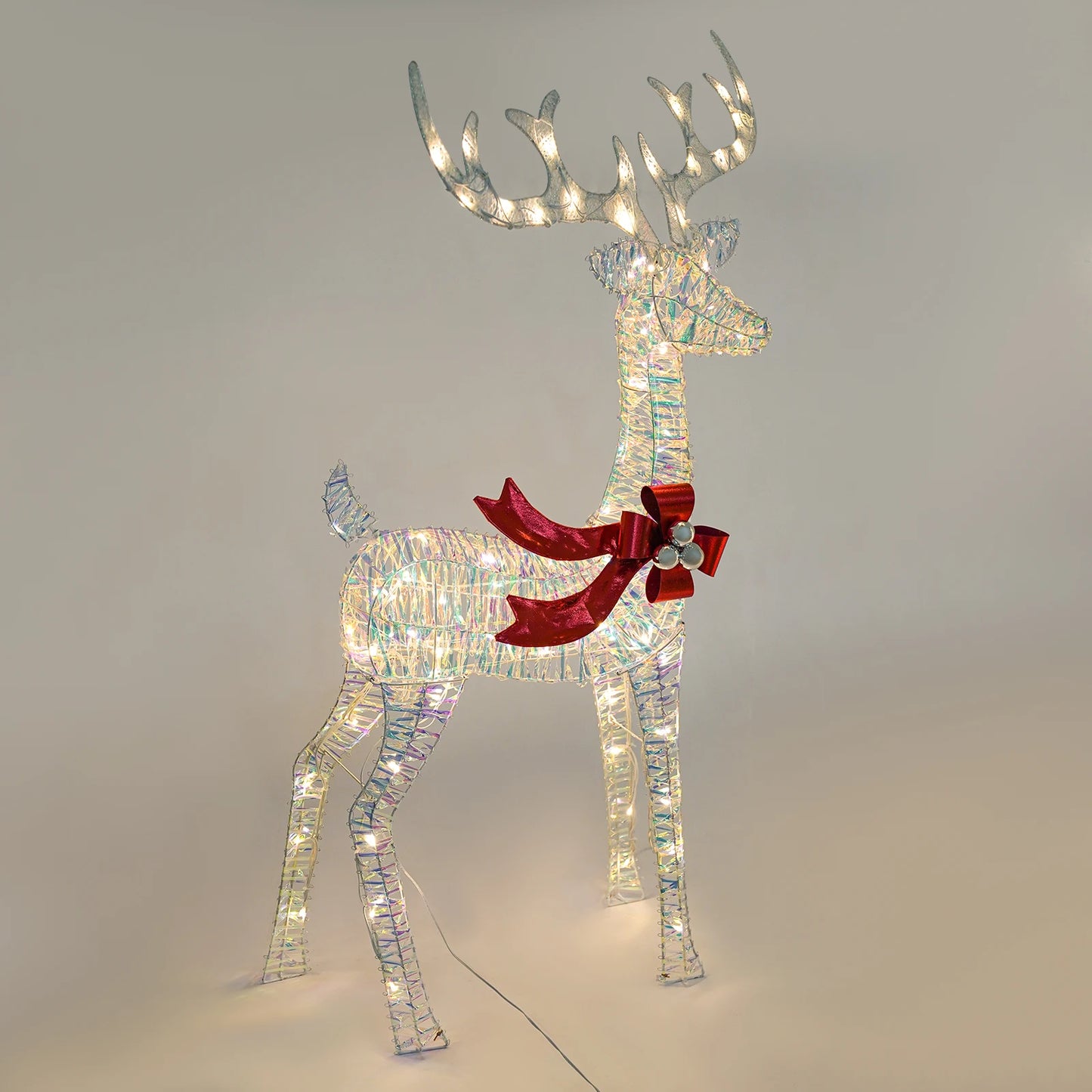 Christmas Iron Art Elk Deer with Lights Merry Chriatmas Decoration for Home