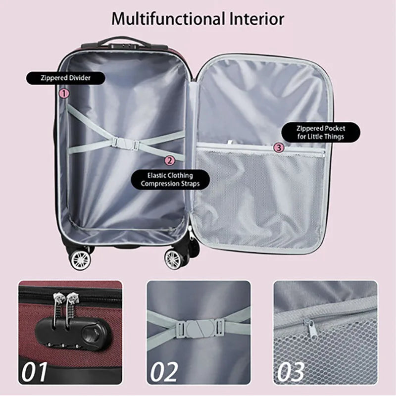 20inch Luggage Oxford Cloth Travel Suitcases with Wheels