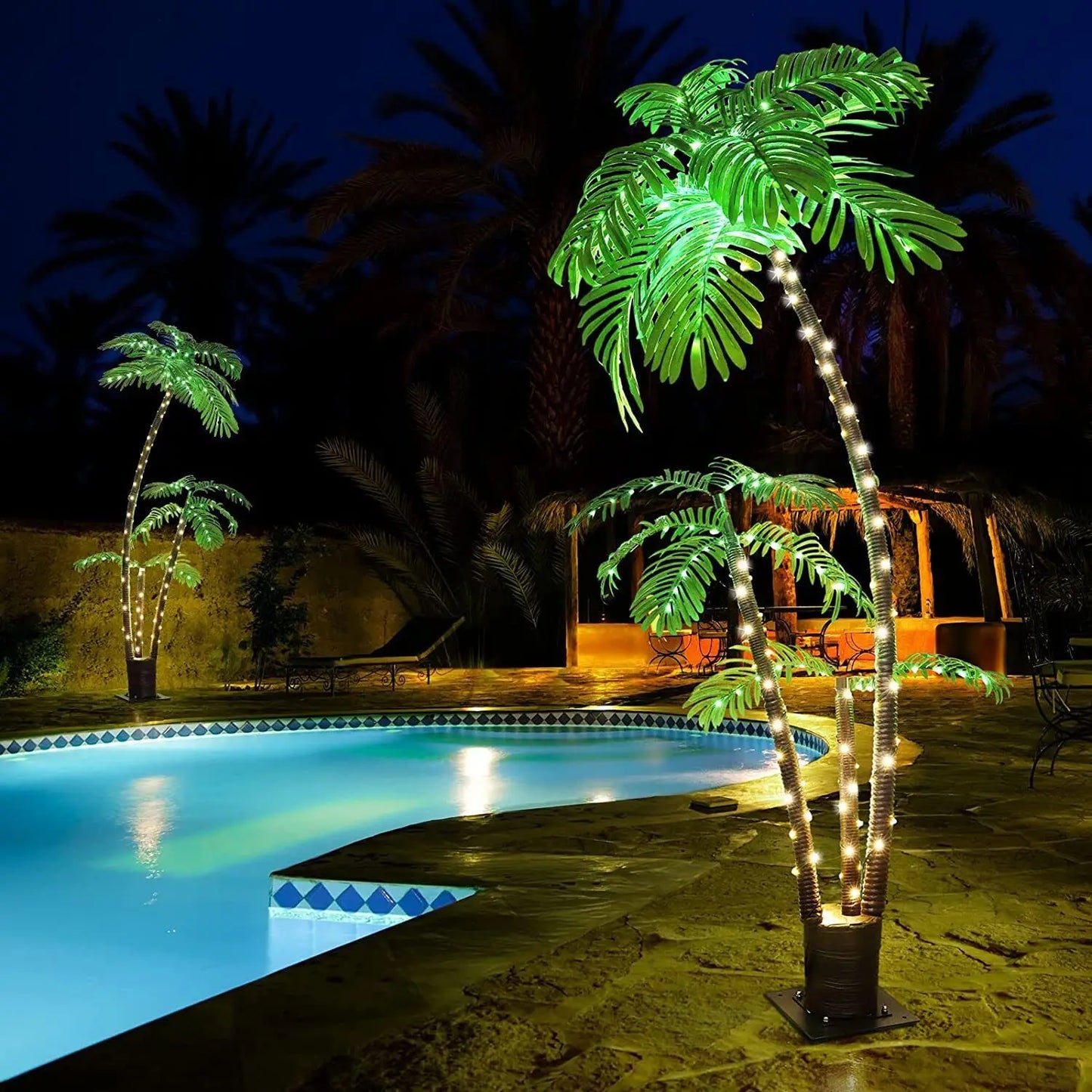 US 6FT LED Lighted Artificial Palm Tree Outdoor Decor