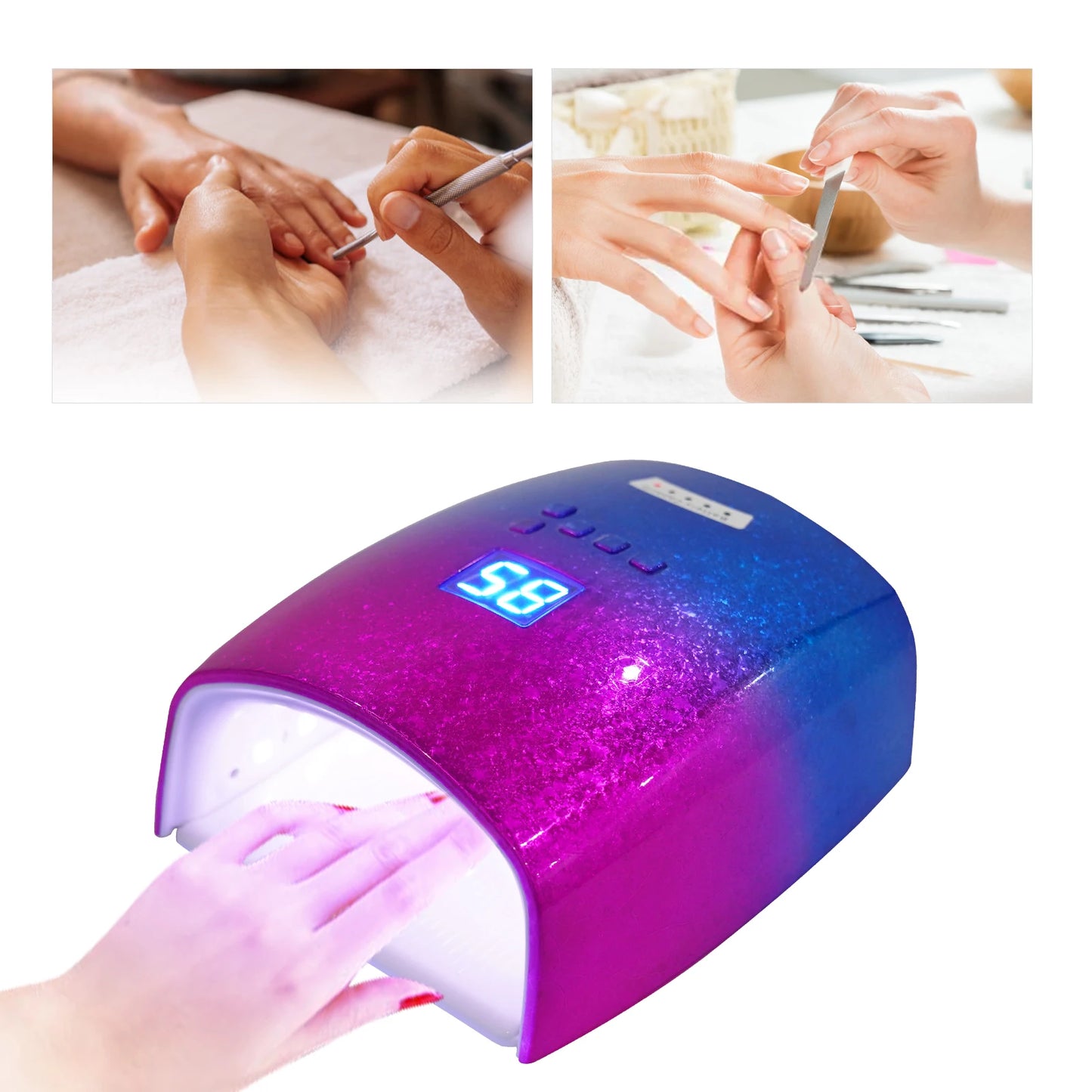 Nail Light Dryer LED UV Lamp Cordless 48W Professional Gel Curing with Timer