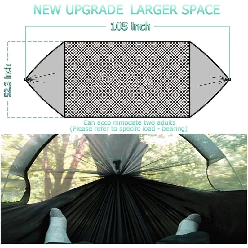 440Lbs Camping Hammock with Mosquito Net and Rainfly Cover,2 Persons Lightweight