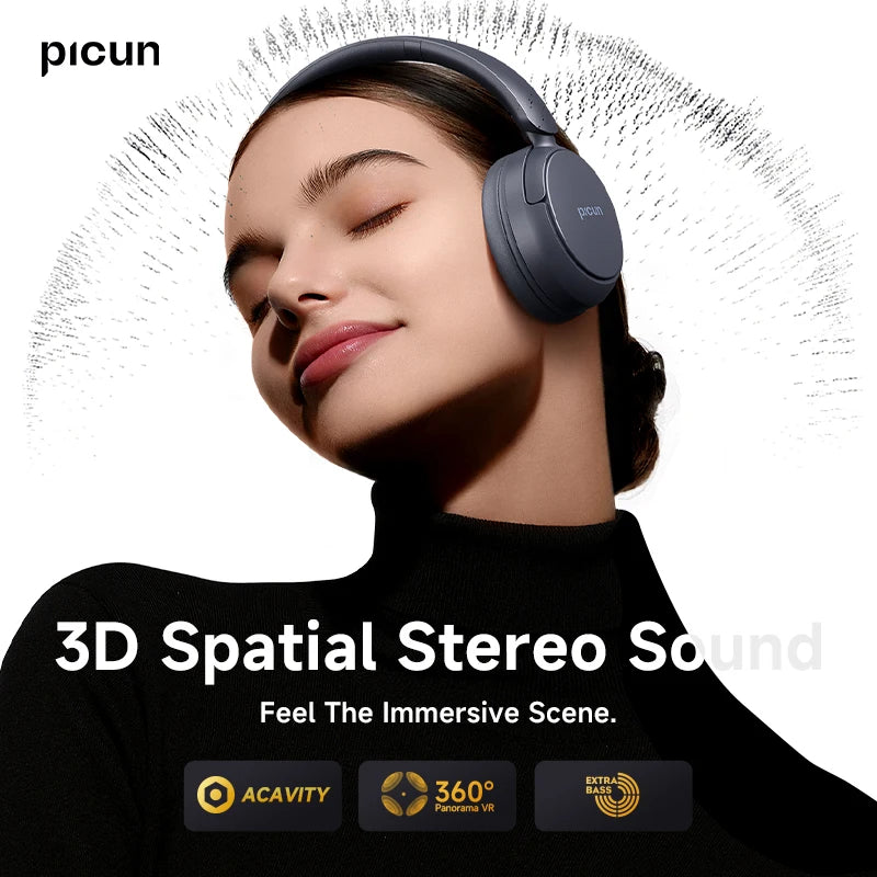 Wireless Headphones Bluetooth 5.4 HIFI Headset, 40MM 3D Sound ENC HD Mic 72H Foldable Wired Headphone Dual Connection