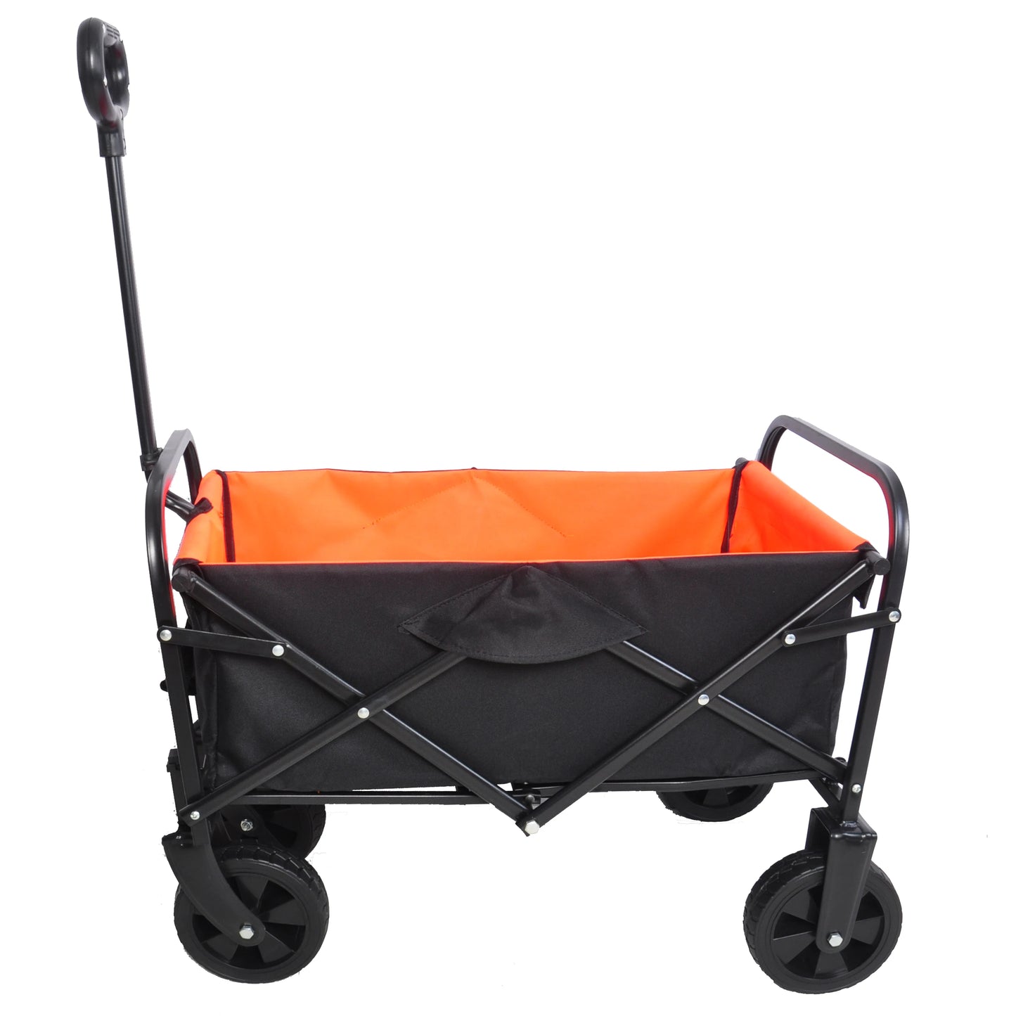 Large Capacity Folding Wagon, Pull Trolley Collapsible Folding Outdoor Portable Utility Cart