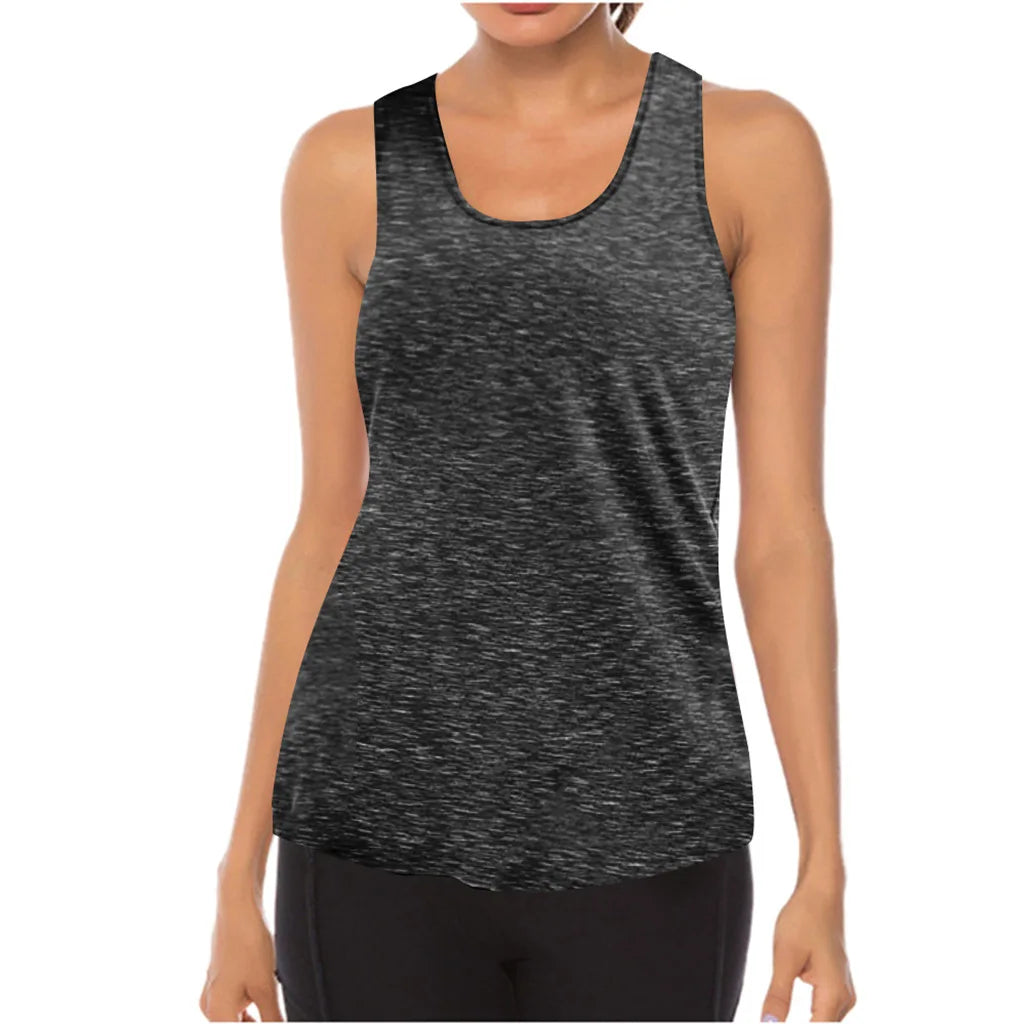 Women Yoga Tops Loose Thin Sport Breathable Sleeveless T-shirt