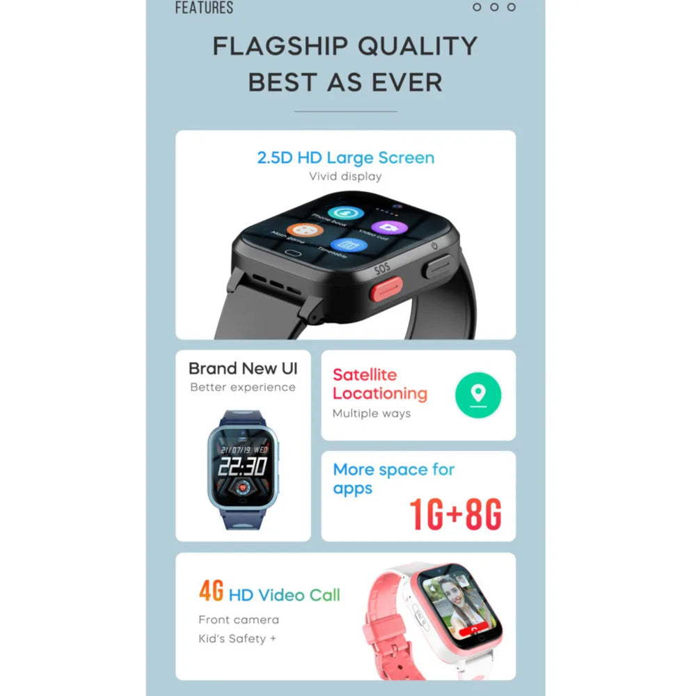 4G Wifi Kids Children Smart Watch, Video chat