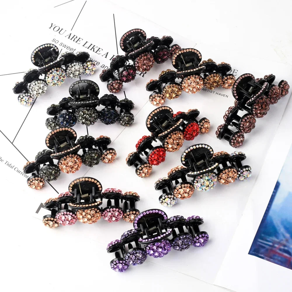 Big Rhinestone Hair Claws Crab Hairpins