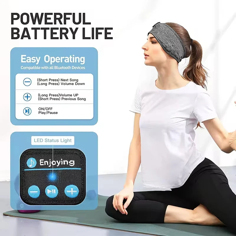 Eye Mask Wireless Bluetooth Earphones, Sports Sleeping Headband Elastic Headset Headband