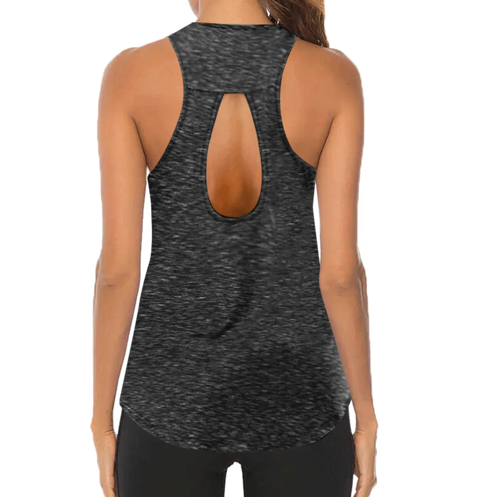 Women Yoga Tops Loose Thin Sport Breathable Sleeveless T-shirt