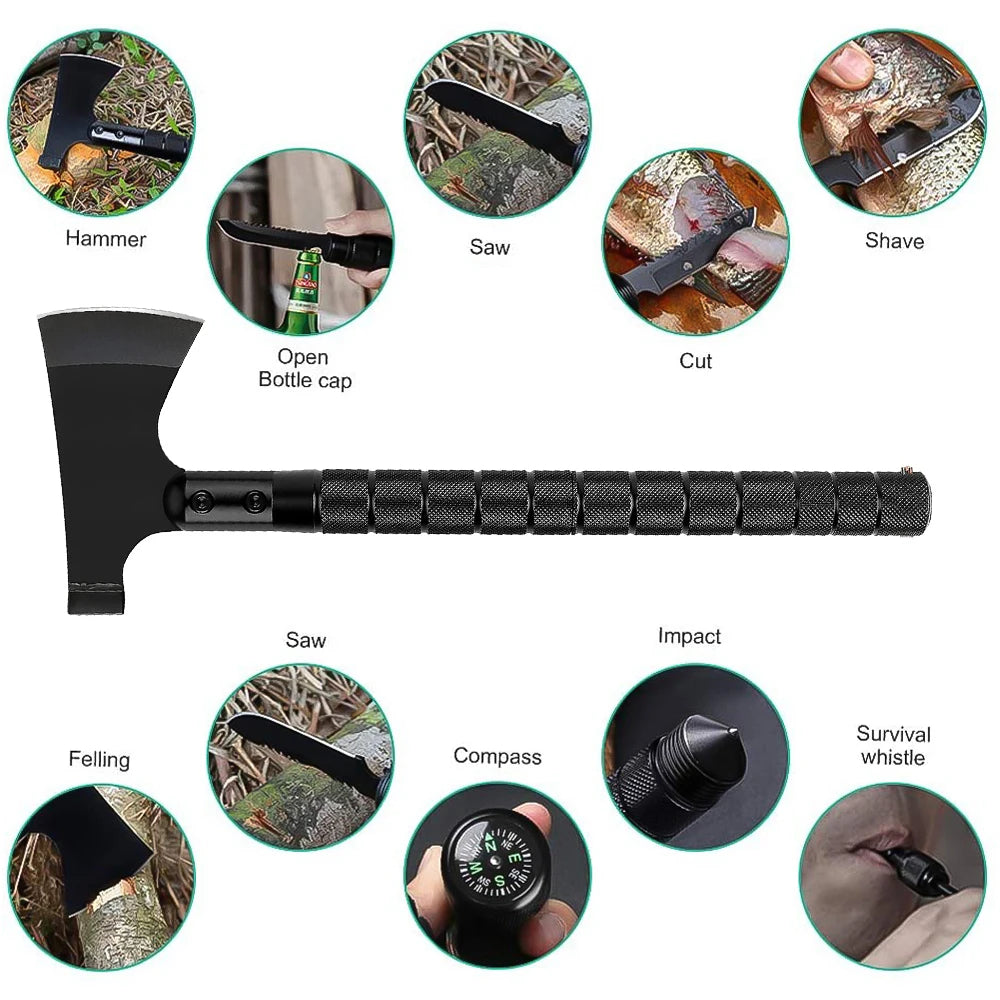 Multi-function Survival Axe, Portable Foldable Tactical Tomahawk