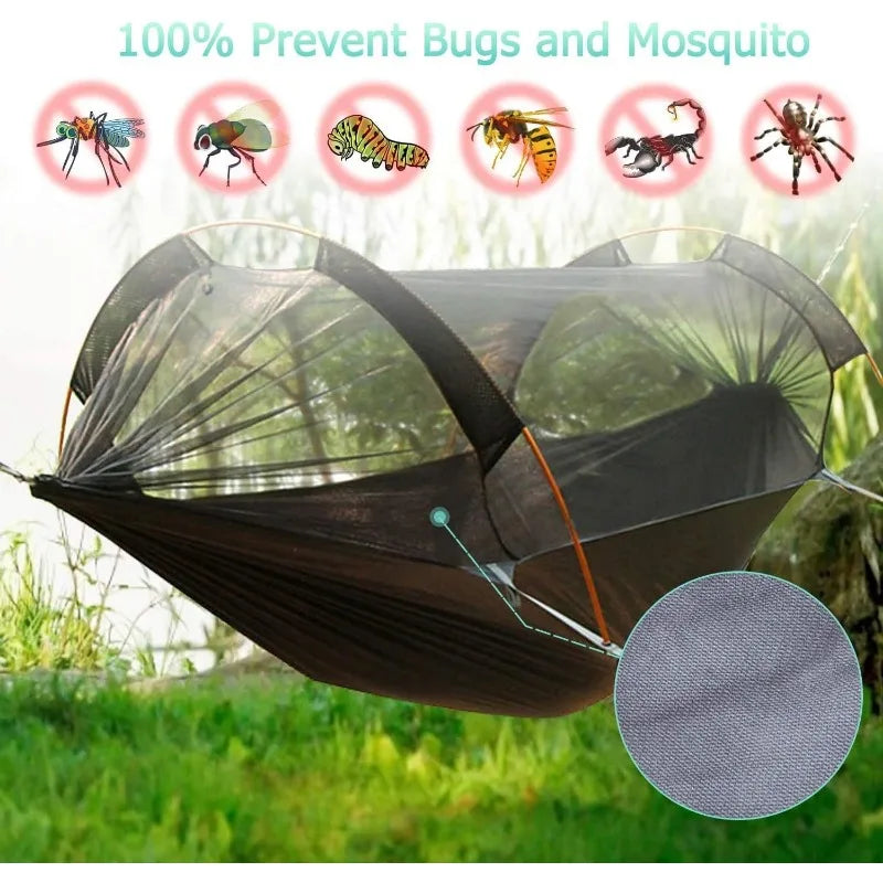 440Lbs Camping Hammock with Mosquito Net and Rainfly Cover,2 Persons Lightweight