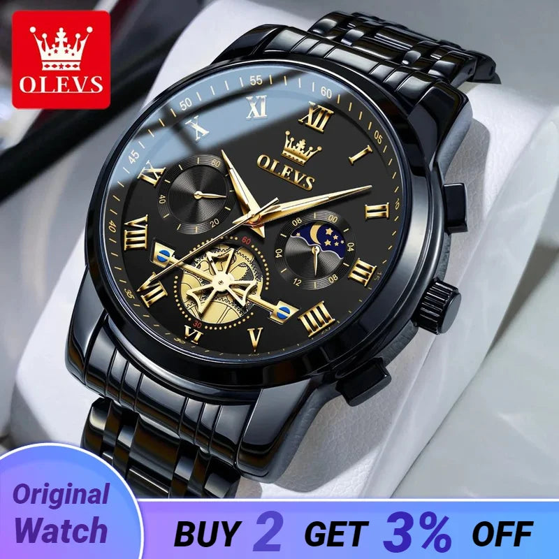 Men’s Watch Analog Quartz Movement,  Stainless Steel, Waterproof