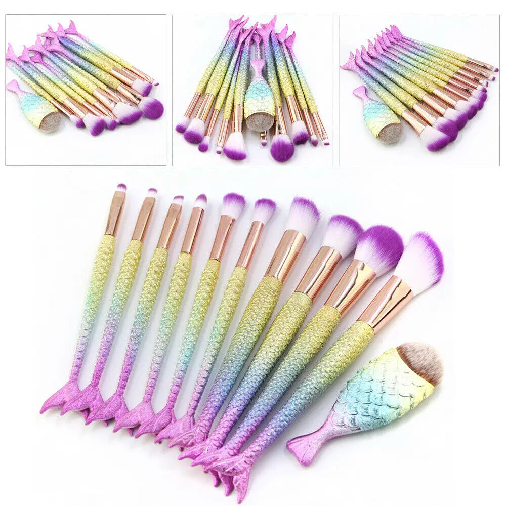 Makeup Brush Pro 11PCS Mermaid Cosmetic Brush Set