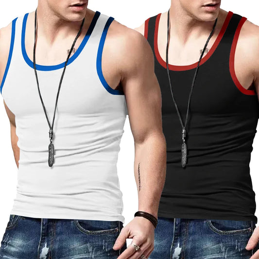 Men Tank Top Casual Color Matching Racerback