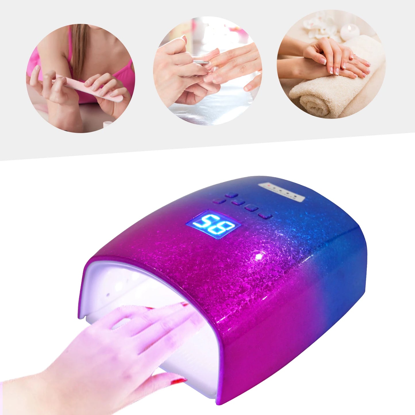 Nail Light Dryer LED UV Lamp Cordless 48W Professional Gel Curing with Timer