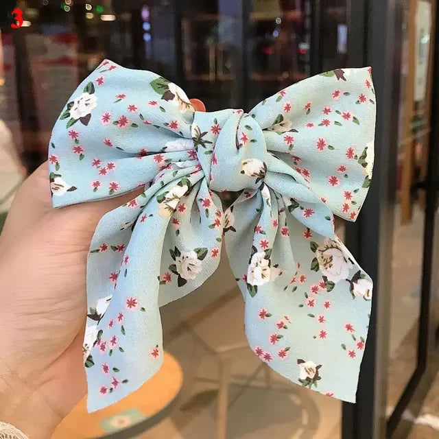 Girls Oversized Bow Knot Hairgrips Linen Barrette Hair Clip Ponytail Women Elegant Headwear Hairpins Red White Accessory